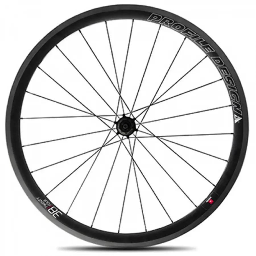 PROFILE DESIGN 38 Twenty Four Rear Full Carbon Clincher Wheel SHM bílé logo